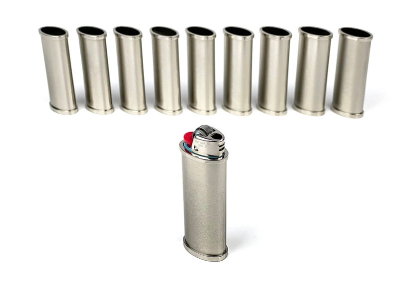 Blank Metal Lighter Case Customizable Reusable Lighter case for Regular Bic J6 lighters 10 Pack Silver